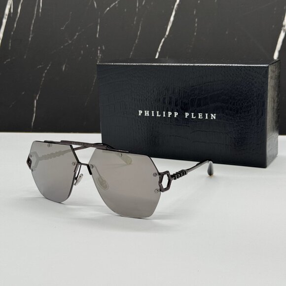 NEW SPP111 672X PHILIPP PLEIN SLEEK GREY UNISEX SUNGLASSES main image 4